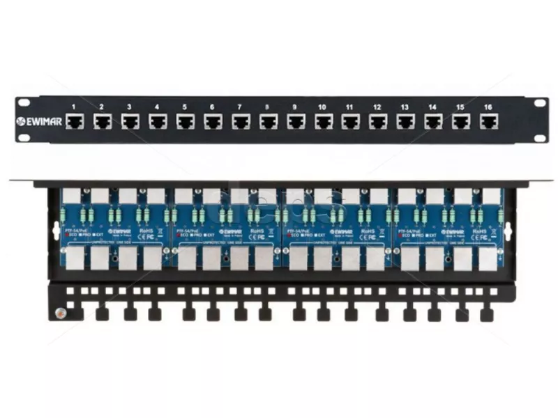 16-канальний пристрій грозозахисту Ewimar PTF-516R-ECO / PoE