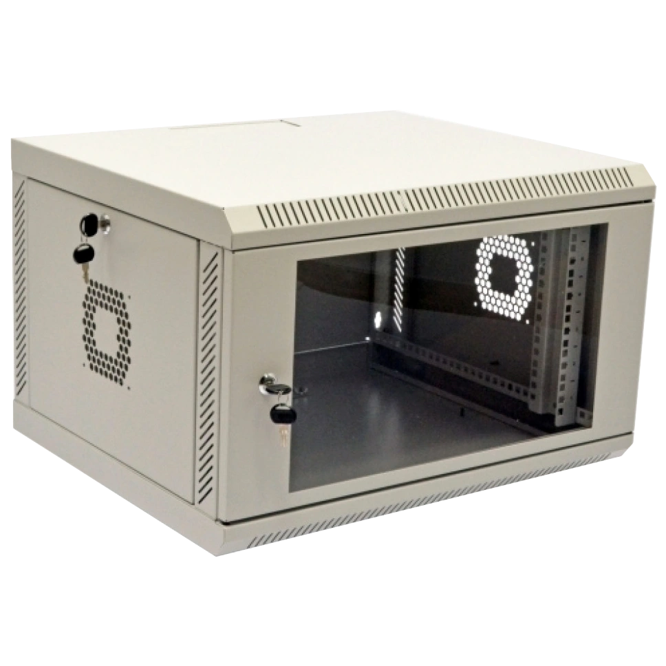 19" 6U, 600х500х373 мм акрилове скло сіра