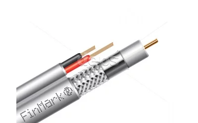 Абонентський коаксіальний кабель  FinMark F5967BV-2x0.75 POWER з додатковими струмоведучими провідниками F 5967BV white-2x0.75power FinMark (белый, 50м)
