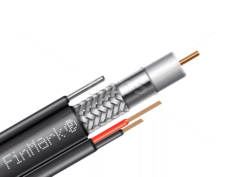 Абонентський коаксіальний кабель FinMark F690BVMcu-2x0.75 POWER з додатковими струмоведучими провідниками