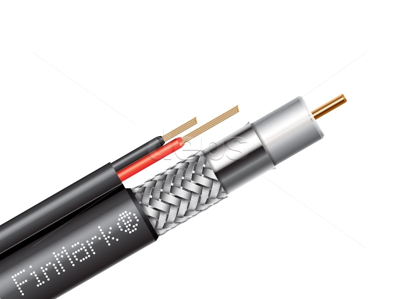 Абонентский коаксиальный кабель FinMark F690BV-2x0.75 POWER с дополнительными токоведущими проводниками