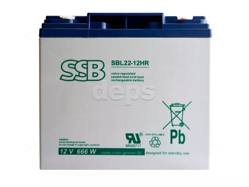 AGM cвинцево-кислотний акумулятор SSB SBL 22-12HRI (12V 22Ah)