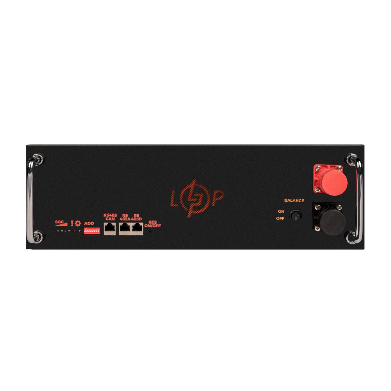 Аккумулятор LP LiFePO4 51,2V - 100 Ah (5120Wh) (BMS SP 100A/50А) RM RS485/CAN LCD BL