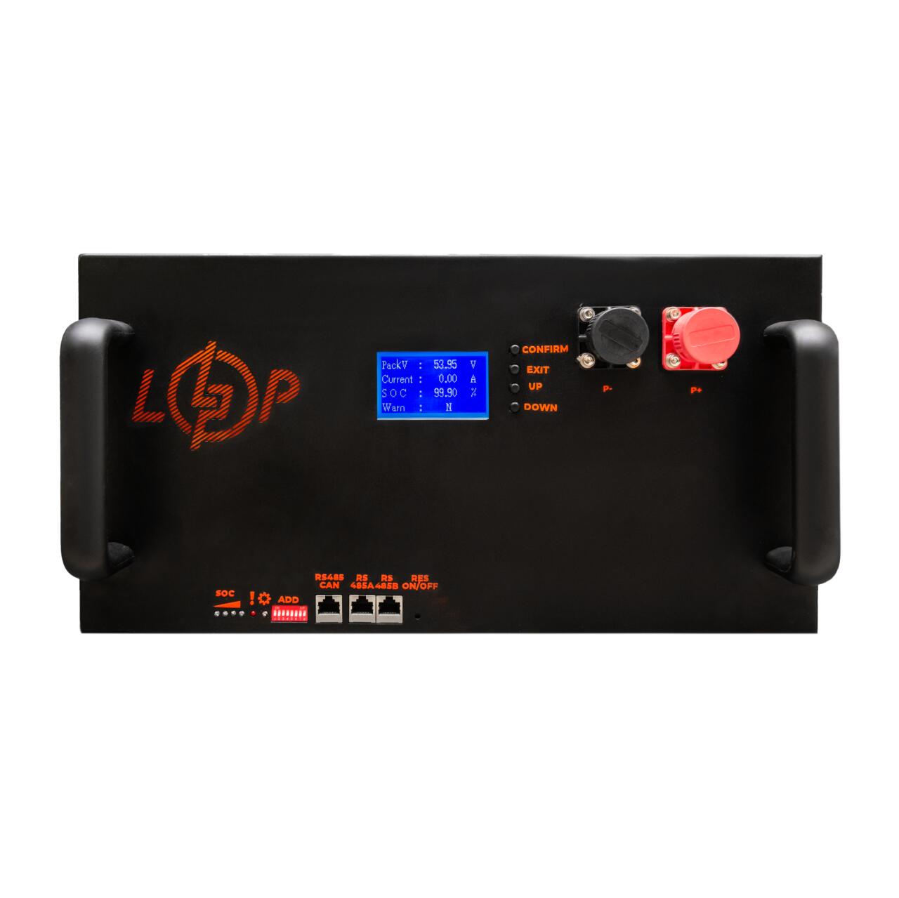 Акумулятор LP LiFePO4 51,2V - 230 Ah (11776Wh) (Smart BMS 200A/100А) з LCD метал RM RS485/CAN
