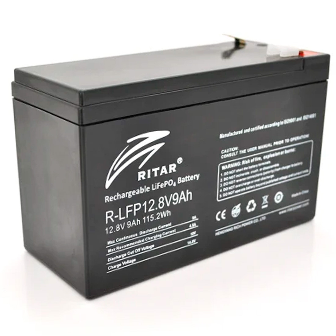 Акумуляторна батарея Ritar LiFePO4 12.8В 9 Аг