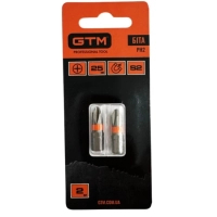 Біта для шуруповерта GTM PH2, 25мм, 2шт. (SB-H2-25B)
