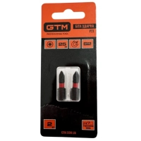 Біта для шуруповерта GTM ударних, PZ1, 25мм, 2шт. (SBI-Z1-25B)