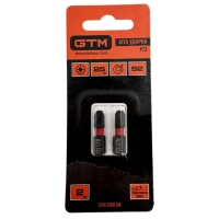 Бита для шуруповерта GTM ударных, PZ3, 25мм, 2шт. (SBI-Z3-25B)
