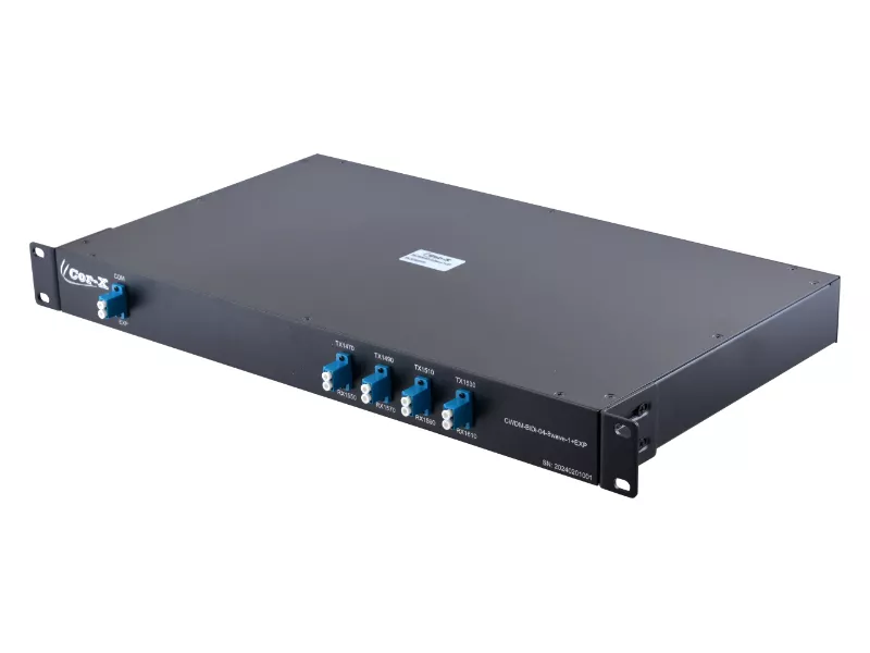 CWDM-BiDi-04-8wave+EXP, Мультиплексор/Демультиплексор 4 канали по одному волокну, 8 довжин хвиль с прохідним портом EXP CWDM-BiDi-04-8wave-1+EXP