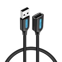 Дата кабель USB 2.0 AM/AF 1.5m black Vention (CBIBG)