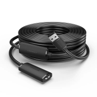 Дата кабель USB 2.0 AM/AF 10.0m Active black Vention (CBKBL)