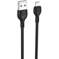 Дата кабель USB 2.0 AM to Lightning 1.0m 2.1A black XO (XO-NB200-L-1-BK)