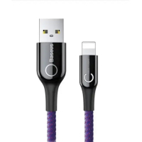 Дата кабель USB 2.0 AM to Lightning 1.0m 2.4A purple Baseus (CALCD-05)