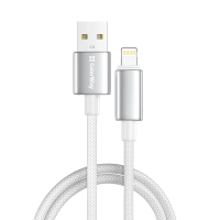 Дата кабель USB 2.0 AM to Lightning 1.0m 3A zinc alloy braided white ColorWay (CW-CBUL098-WT)