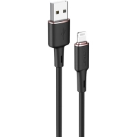 Дата кабель USB 2.0 AM to Lightning 1.2m 2.4A silicone C2-02 black Acefast (AFC2-02B)