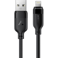 Дата кабель USB 2.0 AM to Lightning 2.0m 2.4A TPE black Acefast (6974316286271)