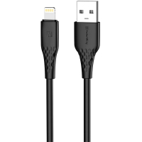 Дата кабель USB 2.0 AM to Lightning 2.0m 3A textured PVC black ColorWay (CW-CBUL095-BK)