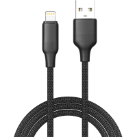 Дата кабель USB 2.0 AM to Lightning 2.0m 3A TPE embossed black ColorWay (CW-CBUL102-BK)