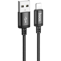 Дата кабель USB 2.0 AM to Lightning 3.0m X91 Radiance black HOCO (6931474788702)