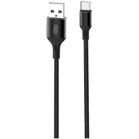 Дата кабель USB 2.0 AM to USB-C 1.0m braided NB143 black XO (6920680870684)