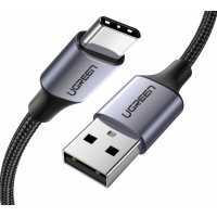 Дата кабель USB 2.0 AM to USB-C 1.5m US288 Aluminum Braid (Black) Ugreen (60127)
