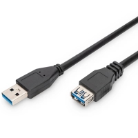 Дата кабель USB 3.0 AM/AF 3.0m black Digitus (AK-300203-030-S)