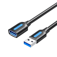 Дата кабель USB 3.2 AM/AF 2.0m 10Gbps PVC black Vention (CBOBH)