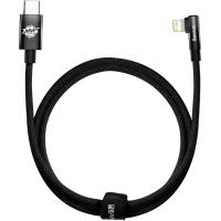 Дата кабель USB-C to Lightning 1.0m 20W 90° corner black Baseus (CAVP000201)