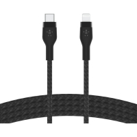 Дата кабель USB-C to Lightning 1.0m braided silicone black Belkin (CAA011BT1MBK)