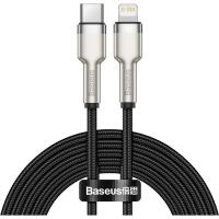 Дата кабель USB-C to Lightning 2.0m Cafule Metal PD 20W black Baseus (CATLJK-B01)