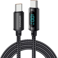 Дата кабель USB-C to USB-C 1.0m 100W LED black Essager (EXCTT1-XY01-P)