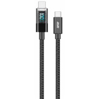 Дата кабель USB-C to USB-C 1.0m PD 100W Digital Display black 2E (2E-CC100-BL)