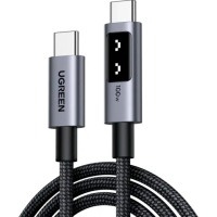 Дата кабель USB-C to USB-C 1.0m PD 100W display L509 black Ugreen (35501)