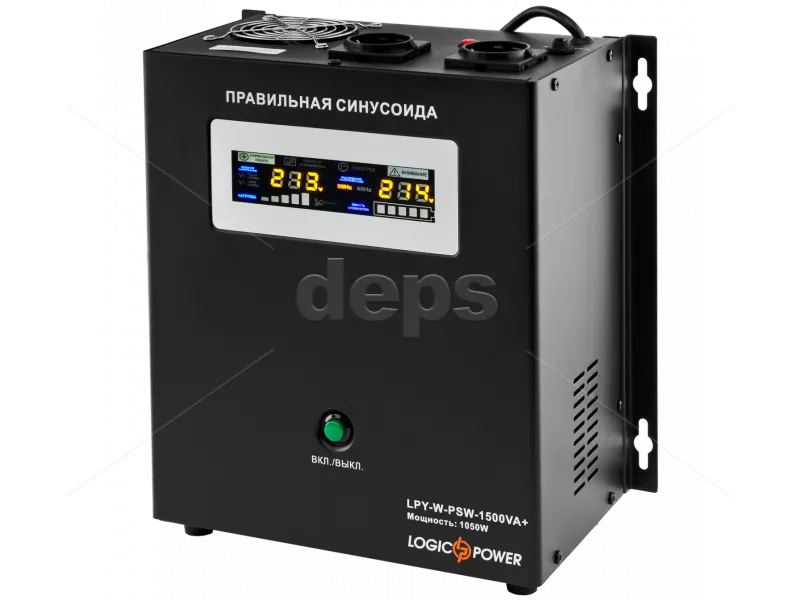 ДБЖ LogicPower LPY-W-PSW-800VA+ (560 Вт, струм заряду 5A/15A,  зовнішня батарея 12В)