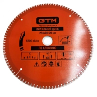 Диск пильний GTM 254×30мм, 100 зубів, по алюмінію (SBA-254100)
