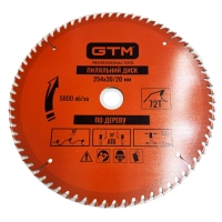 Диск пильный GTM 254×30мм, 72 зуба, по дереву (SBW-25472)