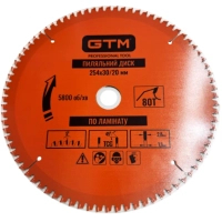 Диск пильний GTM 254×30мм, 80 зубів, по ламінату (SBL-25480)