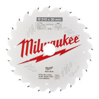 Диск пильный Milwaukee пильный PFTE, 210х30х1,9 мм, 24 зуб. (4932478095)