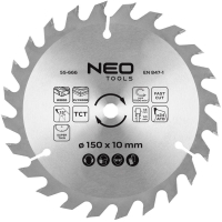 Диск пильний Neo Tools по дереву 150x10-24 1.6мм (55-666)