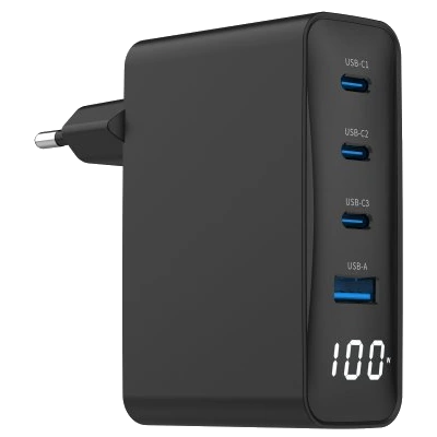 Gembird TA-UC-PDQC100LCD-01-BK PD 100W