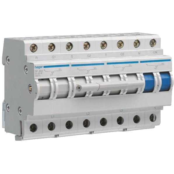 Hager SF463 400В/63A, 3+N, 8м