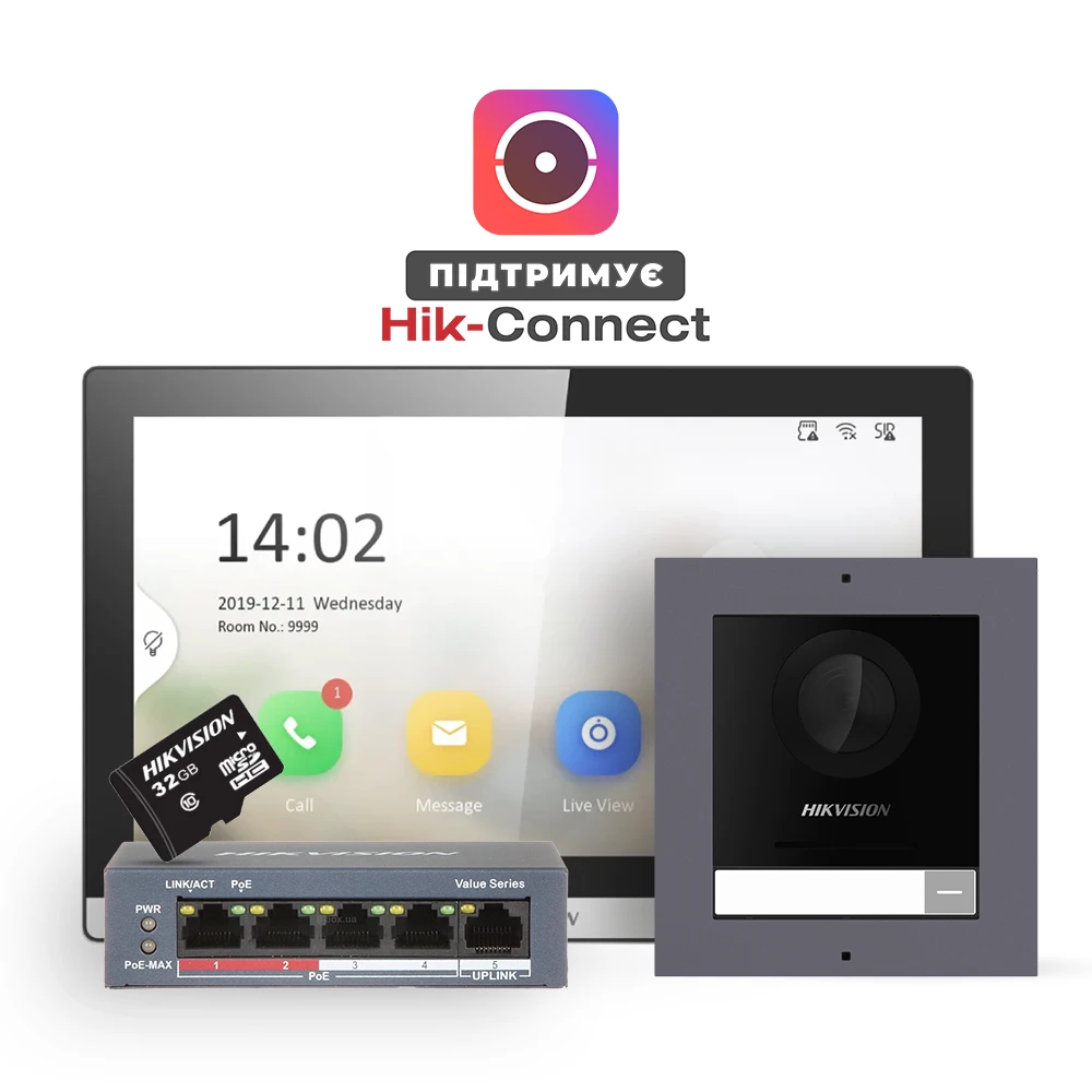 Hikvision DS-KD8003-IME1(B)+DS-KH6350-TE1+HS-TF