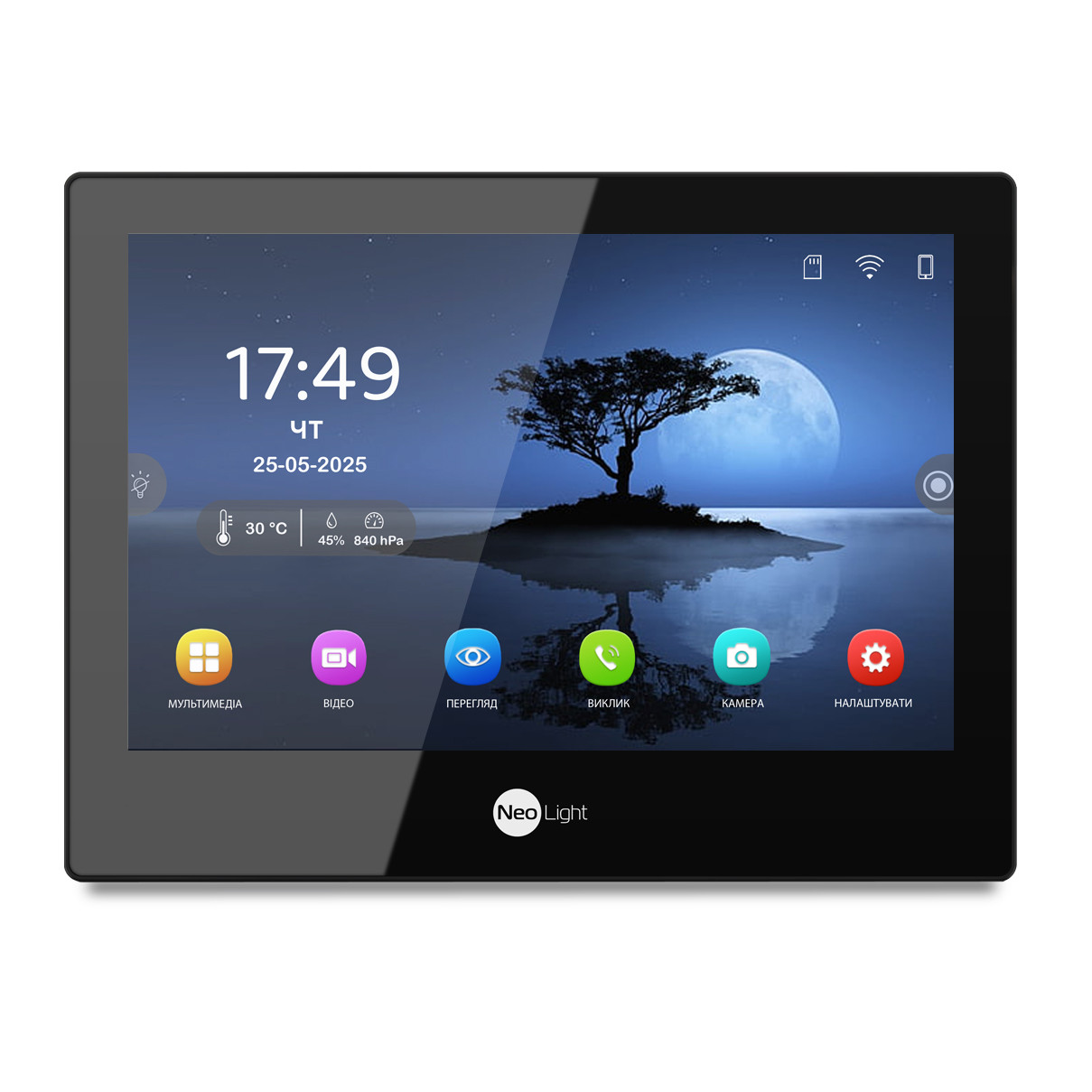 IP-відеодомофон 8 дюймів з Wi-Fi NeoLight ALPHA Hybrid black