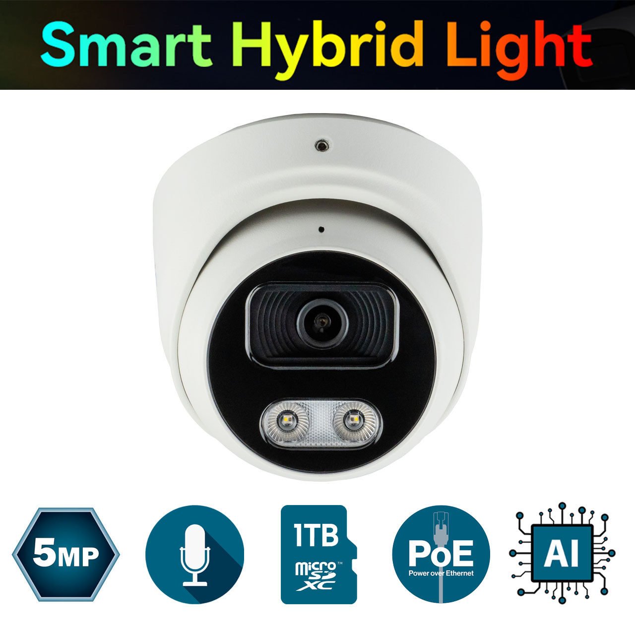 IP-видеокамера 5 Мп SEVEN IP-7215PA-DL white 4 мм с умной двойной подсветкой