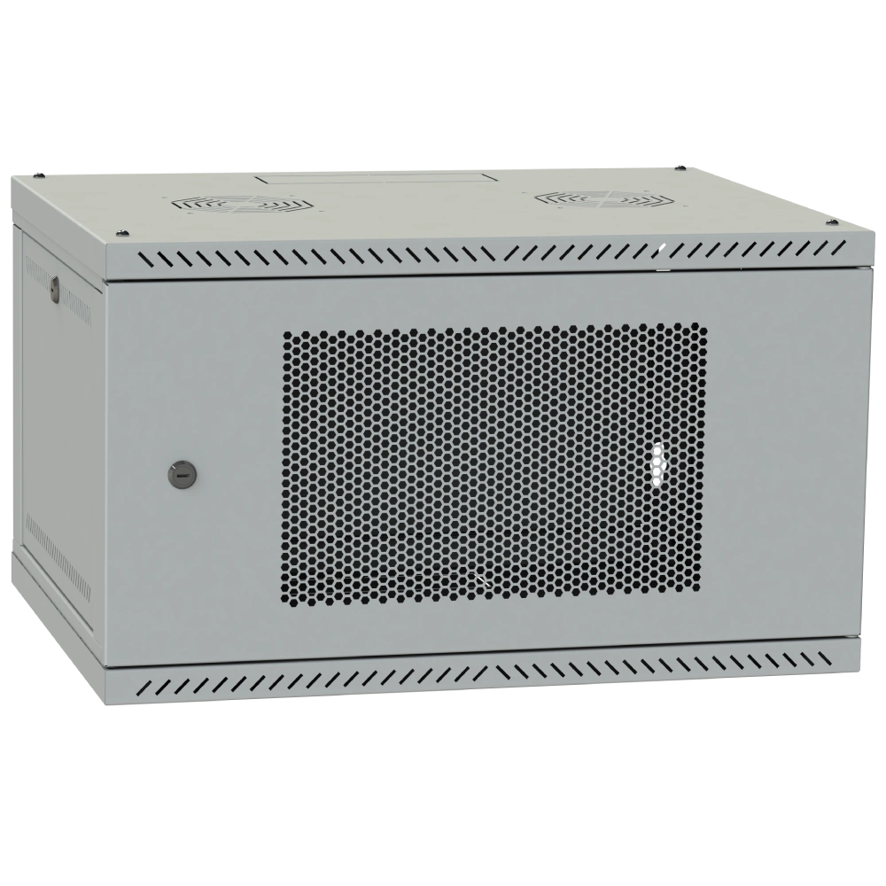 IPCOM 6U 600x450 двері перфорація (сіра)