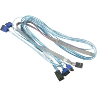 Кабель для передачи данных MiniSAS HD (SFF-8643) to 4xSATA 0.9/0,75m w/Sideband Supermicro (CBL-SAST-0699)