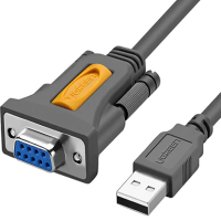 Кабель для передачи данных USB to COM F 1.5m DB9 RS-232 CR104 black Ugreen (20201)