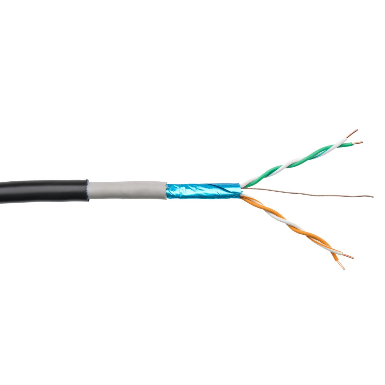 Кабель для зовнішньої прокладки DKZ CU Cat.5e FTP 2x2x0.51 мм 500 м