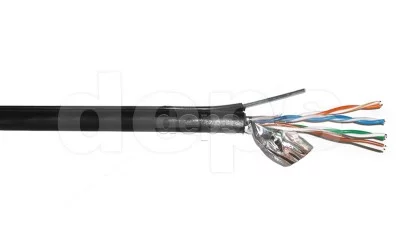 Кабель вита пара Step4Net FTP CAT5е 4P 0,51мм CCA зовнішній, самонесучий FTP cat 5E 500м=1 бар (0,51мм) CCA outdoor-M