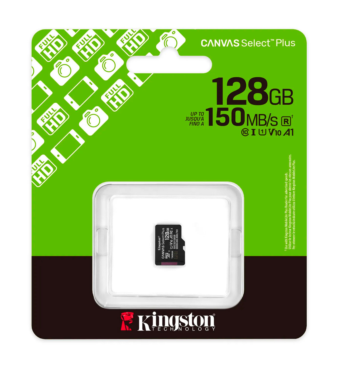 Карта пам'яті для домофону microSDXC Kingston Canvas Select Plus 128 GB Class 10 А1 UHS-1